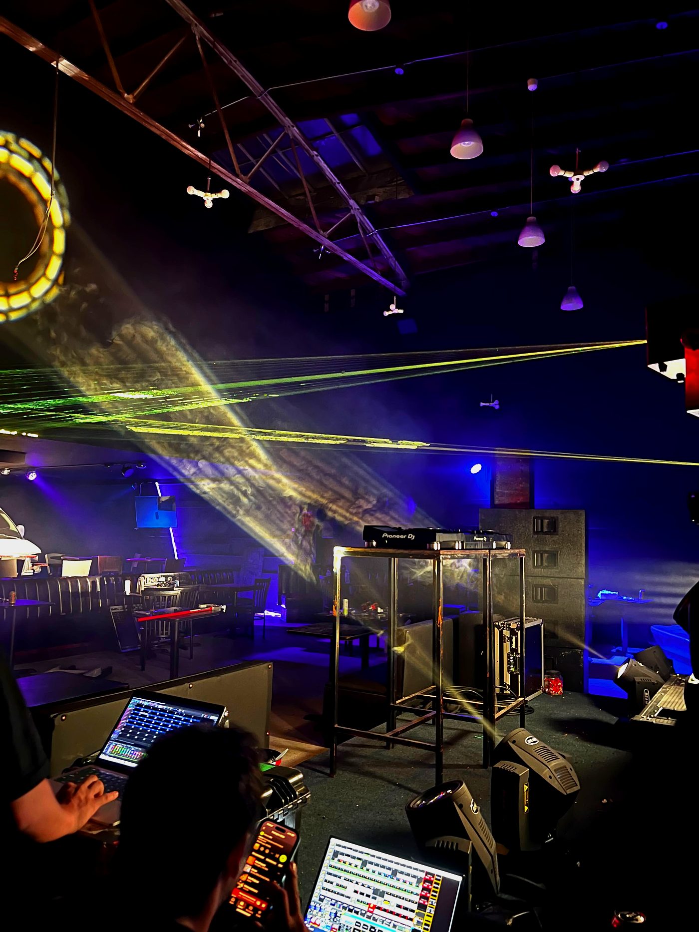 Atmosphere — light rig in action